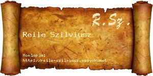 Reile Szilviusz névjegykártya